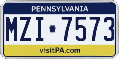 PA license plate MZI7573