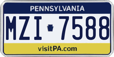 PA license plate MZI7588