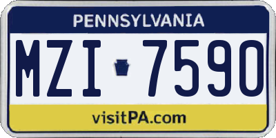 PA license plate MZI7590