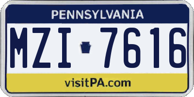 PA license plate MZI7616