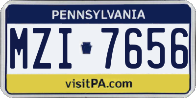 PA license plate MZI7656