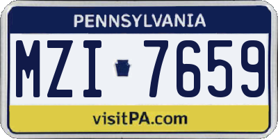 PA license plate MZI7659