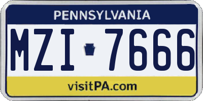 PA license plate MZI7666