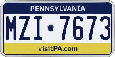 PA license plate MZI7673