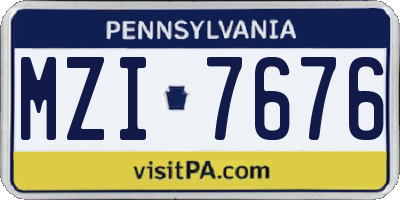 PA license plate MZI7676