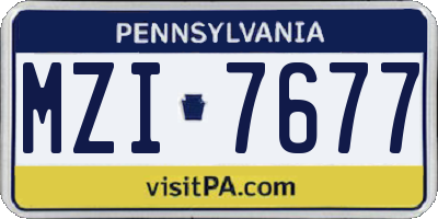 PA license plate MZI7677
