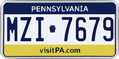 PA license plate MZI7679