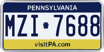 PA license plate MZI7688