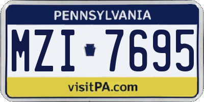 PA license plate MZI7695