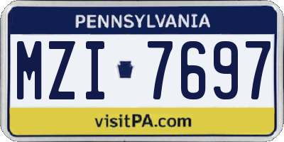 PA license plate MZI7697