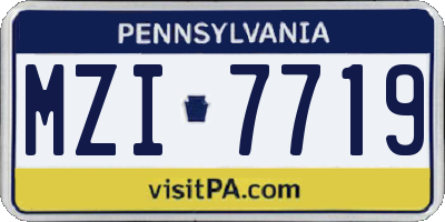 PA license plate MZI7719