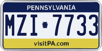 PA license plate MZI7733