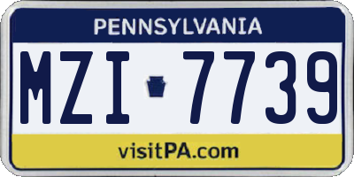PA license plate MZI7739