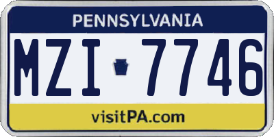 PA license plate MZI7746