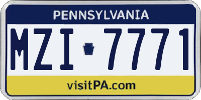 PA license plate MZI7771