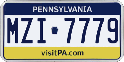 PA license plate MZI7779