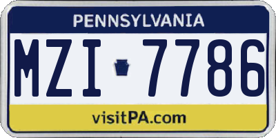 PA license plate MZI7786