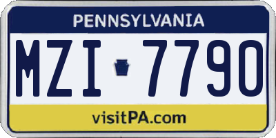 PA license plate MZI7790