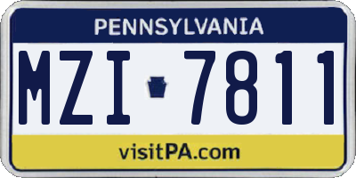 PA license plate MZI7811