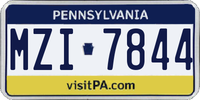 PA license plate MZI7844