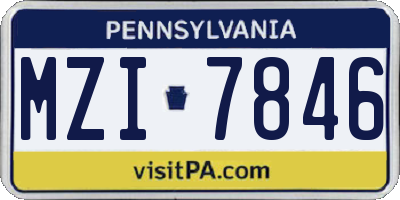 PA license plate MZI7846
