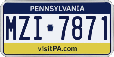 PA license plate MZI7871