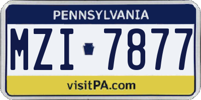 PA license plate MZI7877