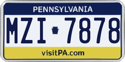 PA license plate MZI7878
