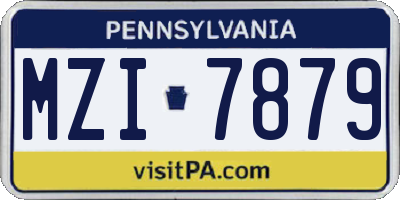 PA license plate MZI7879
