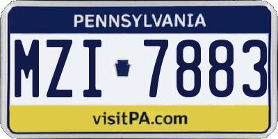 PA license plate MZI7883