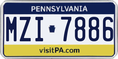 PA license plate MZI7886