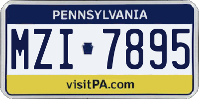 PA license plate MZI7895