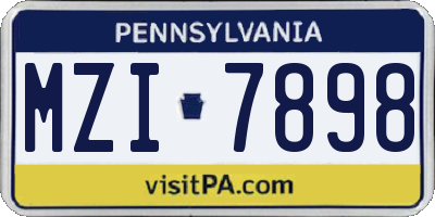 PA license plate MZI7898