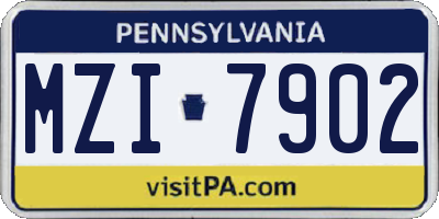 PA license plate MZI7902