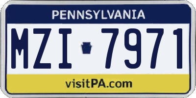 PA license plate MZI7971
