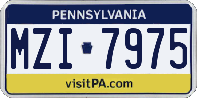 PA license plate MZI7975