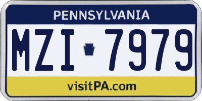 PA license plate MZI7979