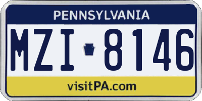 PA license plate MZI8146