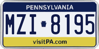 PA license plate MZI8195