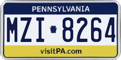 PA license plate MZI8264