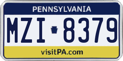 PA license plate MZI8379