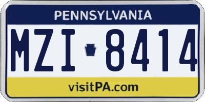 PA license plate MZI8414