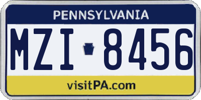 PA license plate MZI8456
