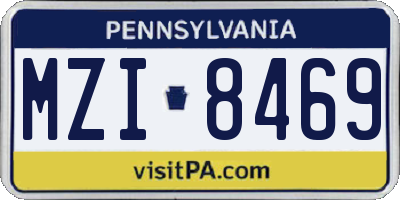 PA license plate MZI8469