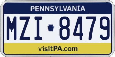 PA license plate MZI8479