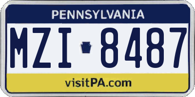 PA license plate MZI8487