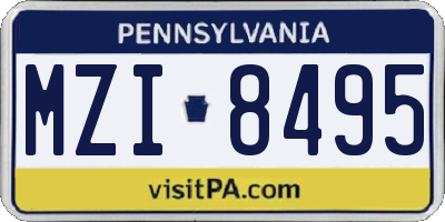 PA license plate MZI8495