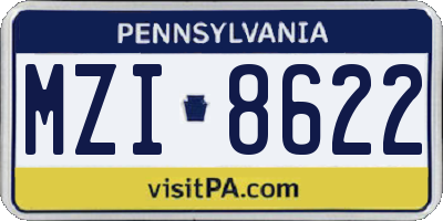 PA license plate MZI8622