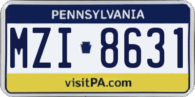 PA license plate MZI8631