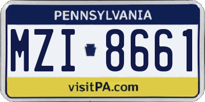 PA license plate MZI8661